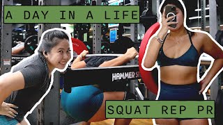 A DAY IN A LIFE | POWERLIFTING TRAINING | SQUAT REP PR