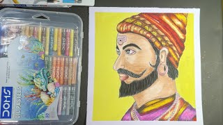 Chhatrapati Shivaji Maharaj Drawing,Oil Pastel Drawing,Step By Step Tutorial 🚩 part :- 2 Tutorial 😍