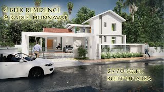 PROPOSED 4BHK DUPLEX RESIDENCE @ KADLE, HONNAVAR | 2770 SQ.FT.