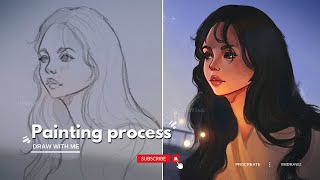 Digital art WALKTHROUGH I Draw with me - Procreate drawing session