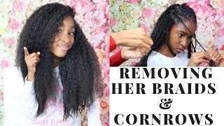 KIDS NATURAL HAIR | HOW TO SAFELY REMOVE PROTECTIVE STYLES BRAIDS/CORNROWS/TWISTS