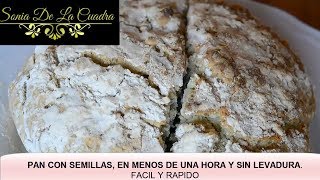 ✅ PAN con SEMILLAS y harina común. Rapido, FACIL y ( sin leudar) . Listo en 1 hora¡¡