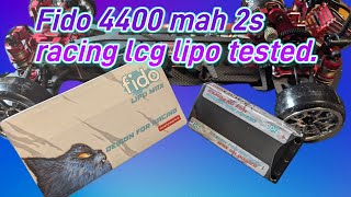 Fido RC Racing Lipo Battery 4400mAh 7.4V LCG Shorty Pack tested.