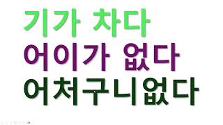 [#고급어휘] 기가차다 어이가없다 어처구니없다 #어이없다