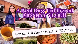 A REAL Raw Unfiltered VLOG: NEW Kitchen Purchase(CAST IRON PAN LODGE)INDIAN MOM VLOGGER ROUTINE USA