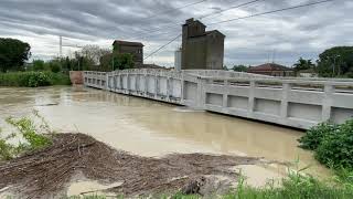 Alfonsine questa mattina, ponte della ferrovia sul Senio.