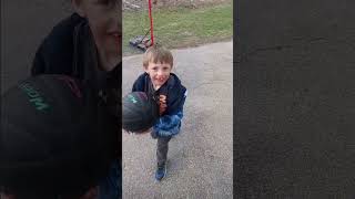 Isaac dunking a 🏀 at Grammy's house let's gooo!!!