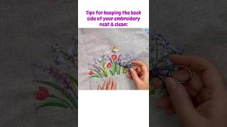 🪡 Tips for keeping the back side of your embroidery neat and clean ✂️#embroiderytutorial #flosstube