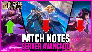 100 HERÓIS GRÁTIS NO SERVER AVANÇADO, BUFFS E NERFS | PATCH NOTES SA | MLBB