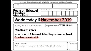 Edexcel IAL Maths - P2 - November 2019