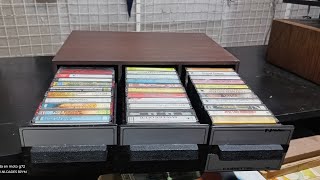 Retro Vintage mueble organizador alemán Helium con 36 casettes variados