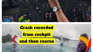 Air niugini crash footage from cockpit and aftermath rescue footage from US Navy!!