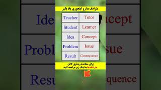 مترادف ها رو اینجوری خیلی سریع و شیک یاد بگیر 🔥‼️👀😵🤯#زبان #زبان_انگلیسی #آموزش_زبان