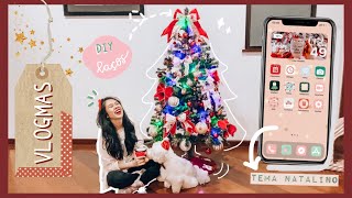 VLOGMAS: decorando a árvore, DIY de laços e customizando a iOS 14 *christmas aesthetic* 🎄✨