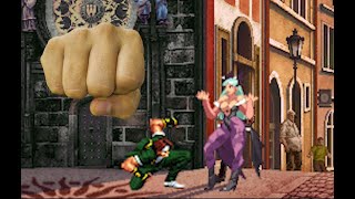 Kyo punches Morrigan really hard (Animation)