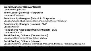 Bank of Khyber Jobs September 2024 Apply Online Relationship Managers, Agriculture Credit Officers