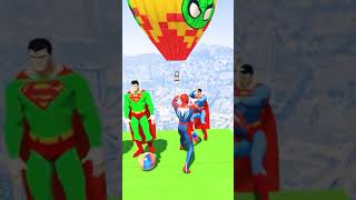 شاهد سبيدرمان يهاجم سوبرمان في قراند 5 #gta #spiderman #superman  #shorts #short #minecraft