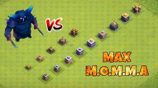 M.O.M.M.A VS EVERY Level of Crushers! | CLASH OF CLANS