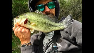 Bass Fishing in Belly Boat ! ! ! ( Before Spawn)