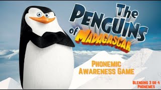 🐧 Penguins of Madagascar Blending Game 🐧 | Brain Games | Phonemic Awareness | Segment to Blend