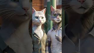 Two friend cats ai video #cat #funny #talkingtom #kucing #cartoon