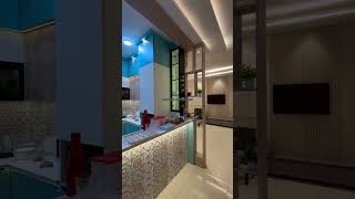 Beautiful BLUE MATT kitchen _ NIRALA ESTATE _ best interior in noida extension