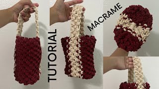 Tutorial: Como Fazer Bolsinha de Macrame Usando Duas Cores