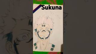 #art sukuna drawing using pencil colors