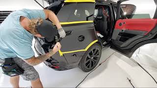 LIVE!! Wrapping A Range ROVER SVR Rear Panel In Frozen Black