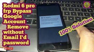 Redmi 6 pro frp Bypass Without apk/Without G-mail id Unlock 100% Solution