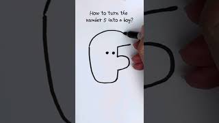 Easy drawing how to turn 5 into a boy #numbers #drawing #kids #boy #forkids #kidsart