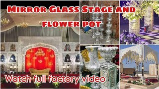 Mirror Glass Work decoration items available | Mirror Horse | Mirror Backdrop stage | Mirror Pot |