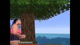 stan twitter: peaches making out with a Minecraft tree