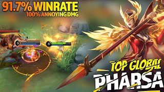 Pharsa Full Damage Build - Gameplay top global Pharsa - Mobile Legends