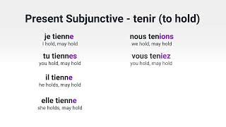 What Is the Present Subjunctive of 'tenir' ('to hold') in French?