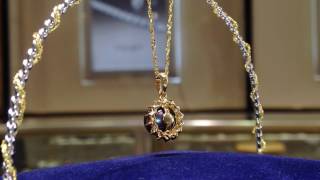 Genuine Black Pearl & Diamond Halo Style Pendant in 14k Gold