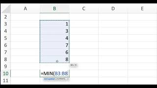 Find Minimum and Maximum in Excel, Quick Example