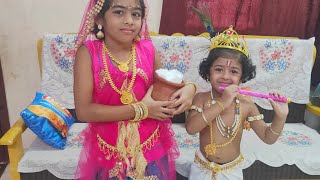 Little krishna and cute radhai