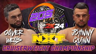 Oliver Wells vs Johnny Quinn | NXT 205 | CAW UNIVERSE MODE | WWE2K24