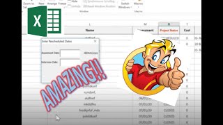 Input box on click of drop down and update cells - EXCEL