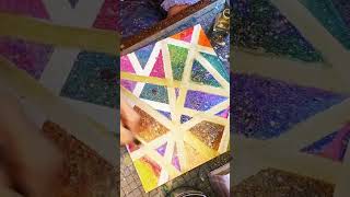 Geometric Art #arttherapy #neurodivergent #autism #timelapse #abstractart #watercolor #shorts