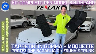 KIT completo Tappetini e copri bagagli per proteggere la tua NUOVA Model 3 Highland