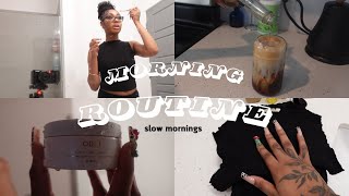 MY PRODUCTIVE MORNING ROUTINE FOR SLOW MORNINGS ☀️+ SHOWER + WORK + GRWM