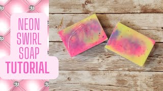 New Swirl Technique Using a Resin Tool For Melt and Pour Soap. Neon Swirl Soap Tutorial