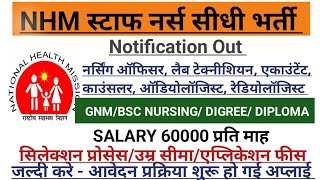 NHM STAFF NURSE VACANCY 2024 l STAFF NURSE VACANCY 2024 l NURSING VACANCY l NHM STAFF NURSE VACANCY