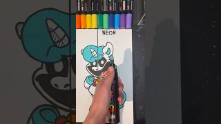 Drawing CraftyCorn NEON Style!🎉