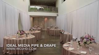 White Wedding Drape - Full Ballroom Draping at The Katzen Arts Center - Ideal Media Wedding Decor