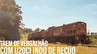 Trem de vergalhão vazio com U20C1 indo de recuo em Val de Palmas(JVP)-SP