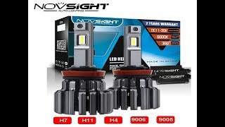 Novsight H7/H11/H4/9005/9006 Led Car Lamps 80w 15000lm/Pair Light Bulbs For Cars 6000k