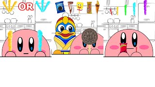 Kirby Animation - Eating Ice Cream, Gold Diamond Food, Small Giant Rainbow Cheetos Complete Edition